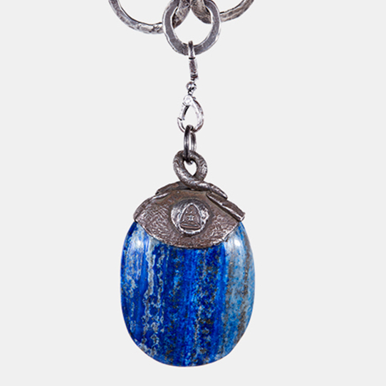 Lapis Lazuli Power Piece Pendant with Buddha Emblem