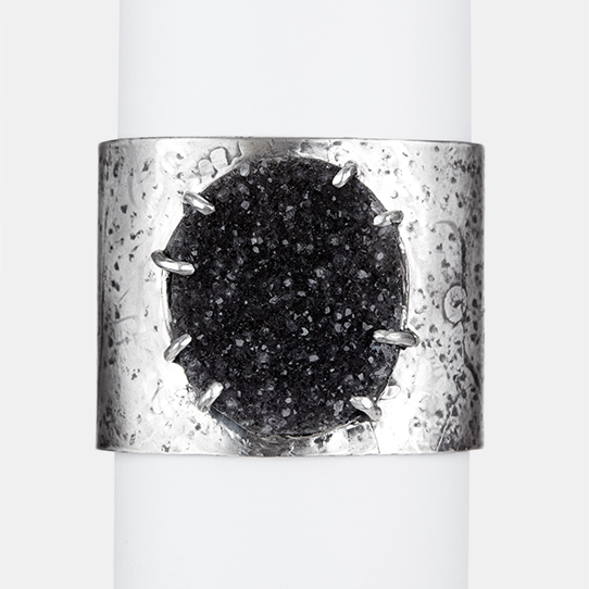 Charcoal Druzy Cuff Bracelet Power Piece