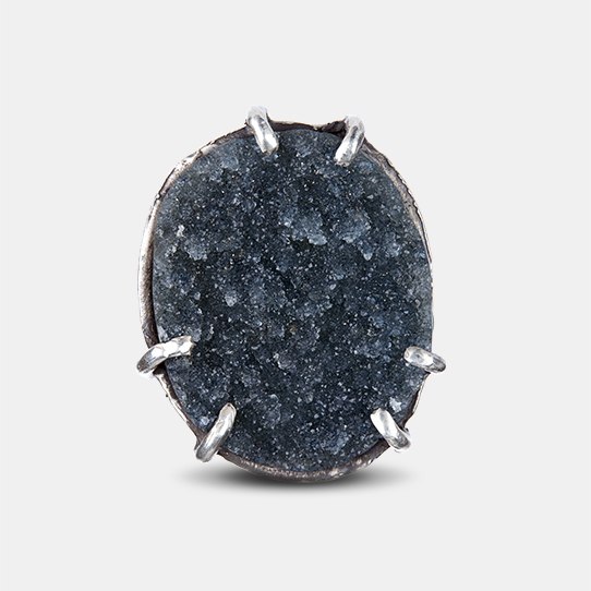 Gray Druzy Power Piece Ring