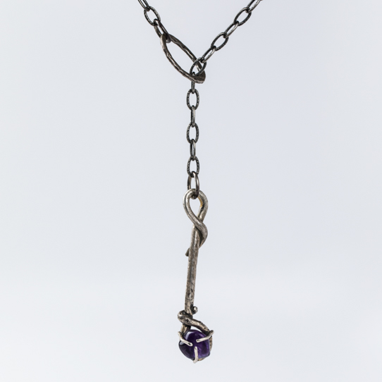 Sterling Silver Power Piece Lariat Crystal Holder (chain included)