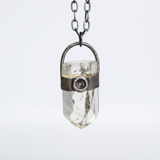 Citrine Power Piece Pendant with Hamsa Emblem