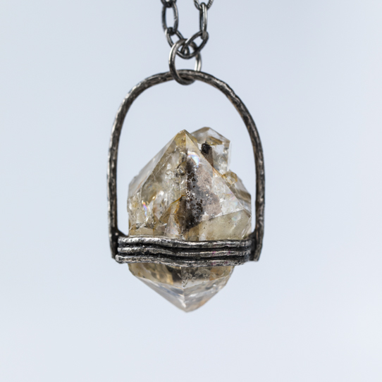 Large Herkimer Diamond Power Piece Pendant