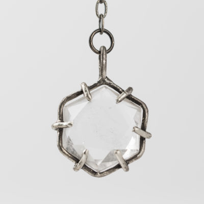 Hexagonal Clear Quartz Crystal Vogel Star of David Power Piece Pendulum