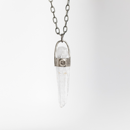 Clear Lemurian Quartz Power Piece with Eye of Horus Emblem