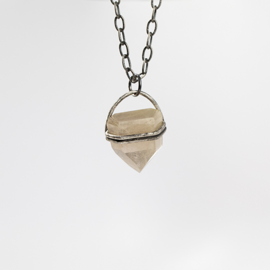 Pale Gold Rutilated Quartz Power Piece Pendant