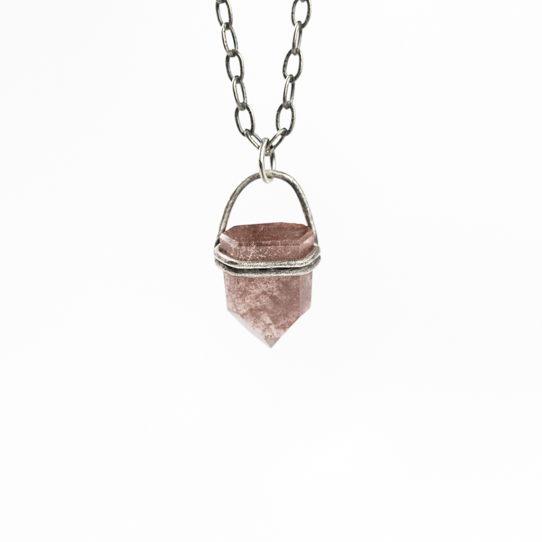 Muted Purple Rutilated Quartz Power Piece Pendant