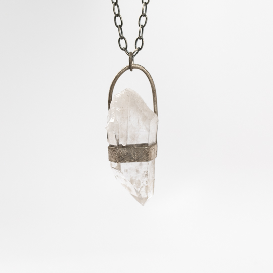 Clear Lemurian Quartz Power Piece Pendant