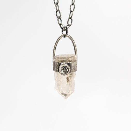 Rainbow Citrine Power Piece Pendant with Hamsa Emblem