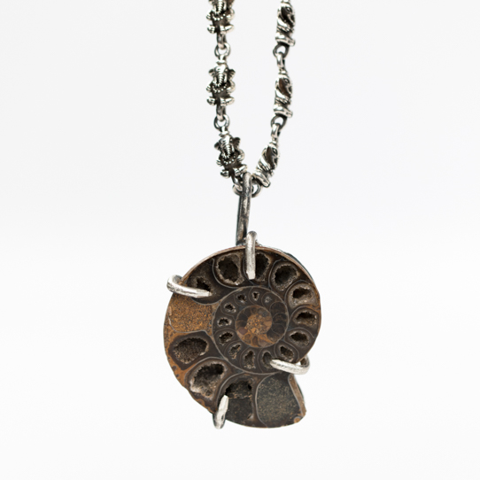 Brown Ammonite Power Piece Pendant
